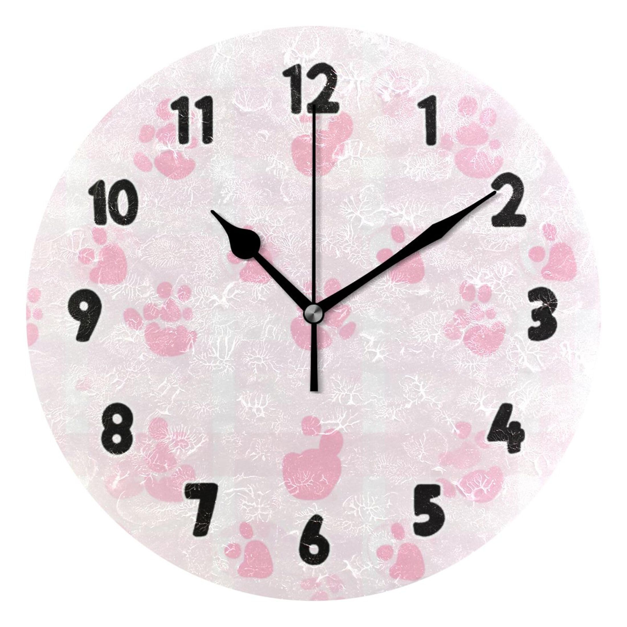 Amazon.com: UMIRIKO Dog Paw Print Clock Bathroom Kitchen Wall